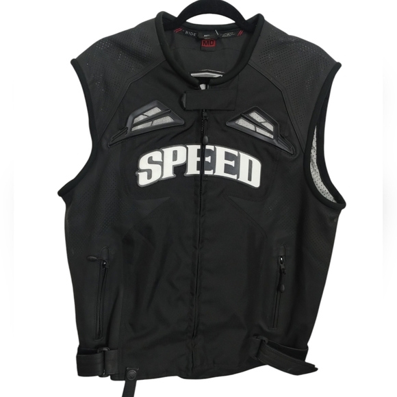 Speed & Strength Men's Leather Grunge Insurgent Motorcycle Riding Vest Size MD - Picture 1 of 10